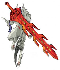 Ammy with the Seven Strike glaive on back.